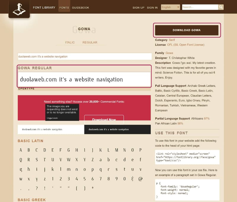 Font Library