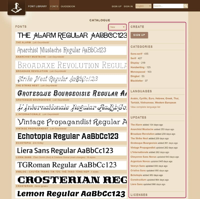 Font Library