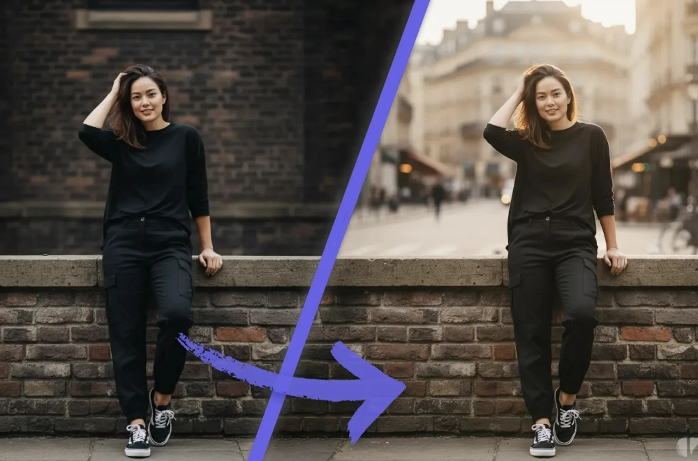 Artflow AI 图片不同场景编辑指令与人物融合教程